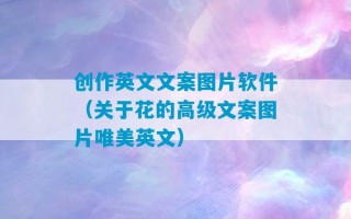 创作英文文案图片软件（关于花的高级文案图片唯美英文）