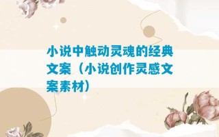 小说中触动灵魂的经典文案（小说创作灵感文案素材）