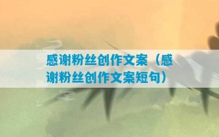 感谢粉丝创作文案（感谢粉丝创作文案短句）