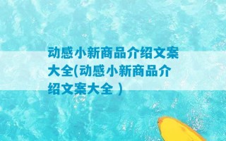 动感小新商品介绍文案大全(动感小新商品介绍文案大全 )