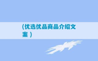 (优选优品商品介绍文案 )