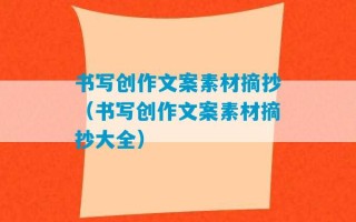 书写创作文案素材摘抄（书写创作文案素材摘抄大全）