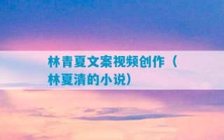 林青夏文案视频创作（林夏清的小说）