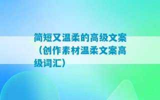 简短又温柔的高级文案（创作素材温柔文案高级词汇）