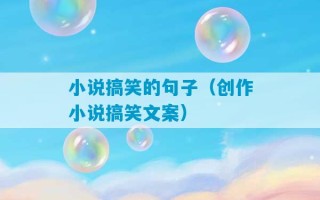 小说搞笑的句子（创作小说搞笑文案）