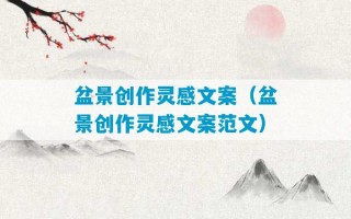 盆景创作灵感文案（盆景创作灵感文案范文）