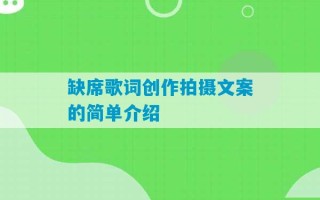 缺席歌词创作拍摄文案的简单介绍