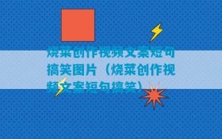 烧菜创作视频文案短句搞笑图片（烧菜创作视频文案短句搞笑）