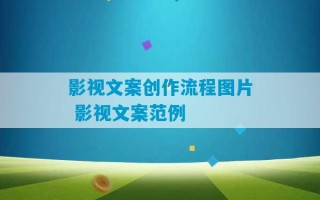 影视文案创作流程图片 影视文案范例