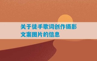 关于徒手歌词创作摄影文案图片的信息