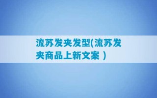 流苏发夹发型(流苏发夹商品上新文案 )