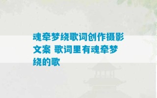 魂牵梦绕歌词创作摄影文案 歌词里有魂牵梦绕的歌