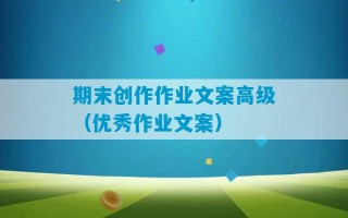 期末创作作业文案高级（优秀作业文案）