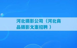 河北摄影公司（河北商品摄影文案招聘 ）