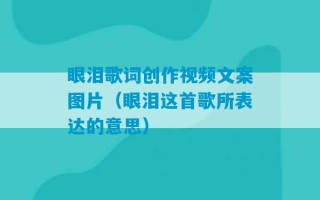 眼泪歌词创作视频文案图片（眼泪这首歌所表达的意思）