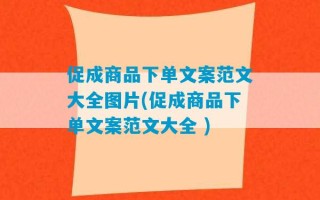 促成商品下单文案范文大全图片(促成商品下单文案范文大全 )