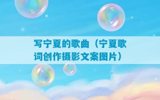 写宁夏的歌曲（宁夏歌词创作摄影文案图片）