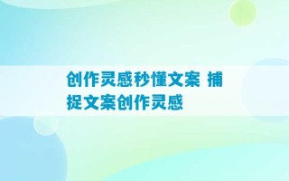 创作灵感秒懂文案 捕捉文案创作灵感