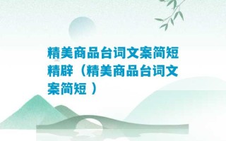 精美商品台词文案简短精辟（精美商品台词文案简短 ）