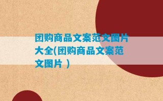 团购商品文案范文图片大全(团购商品文案范文图片 )