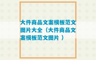 大件商品文案模板范文图片大全（大件商品文案模板范文图片 ）