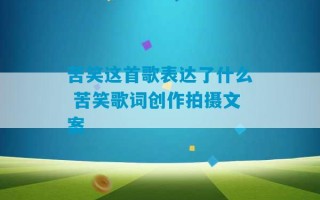 苦笑这首歌表达了什么 苦笑歌词创作拍摄文案