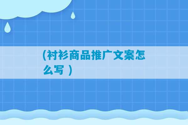 (衬衫商品推广文案怎么写 )-第1张图片-臭鼬助手