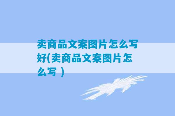 卖商品文案图片怎么写好(卖商品文案图片怎么写 )-第1张图片-臭鼬助手