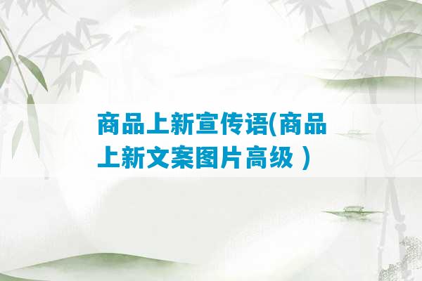 商品上新宣传语(商品上新文案图片高级 )-第1张图片-臭鼬助手