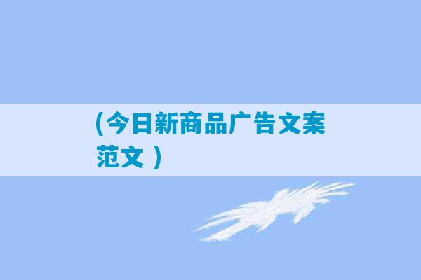 (今日新商品广告文案范文 )-第1张图片-臭鼬助手