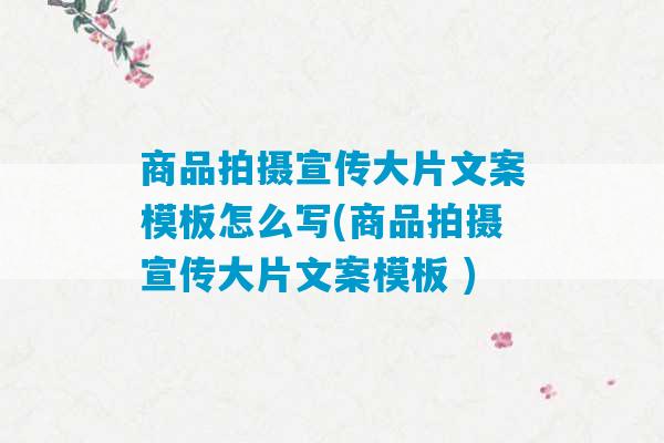 商品拍摄宣传大片文案模板怎么写(商品拍摄宣传大片文案模板 )-第1张图片-臭鼬助手