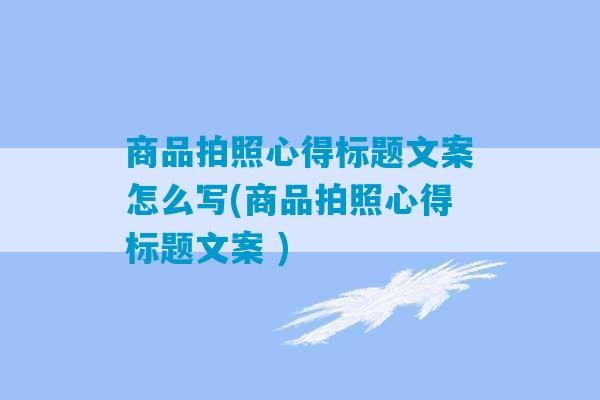 商品拍照心得标题文案怎么写(商品拍照心得标题文案 )-第1张图片-臭鼬助手