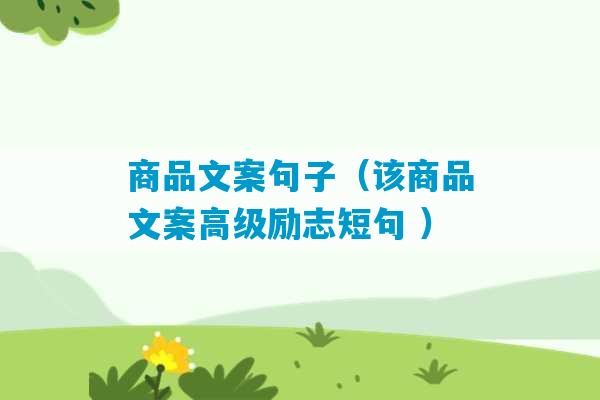 商品文案句子（该商品文案高级励志短句 ）-第1张图片-臭鼬助手