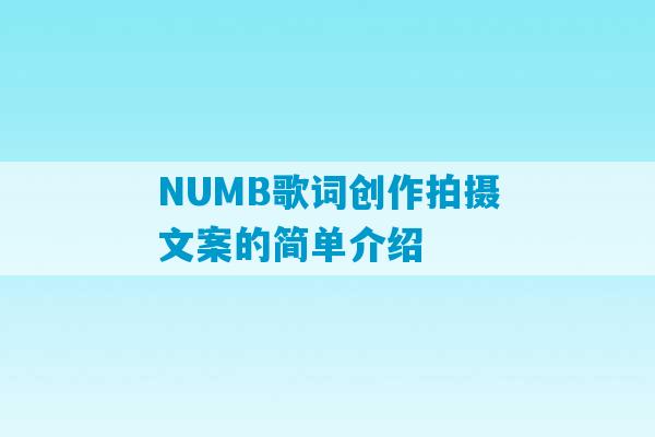 NUMB歌词创作拍摄文案的简单介绍-第1张图片-臭鼬助手