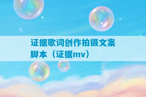 证据歌词创作拍摄文案脚本（证据mv）-第1张图片-臭鼬助手